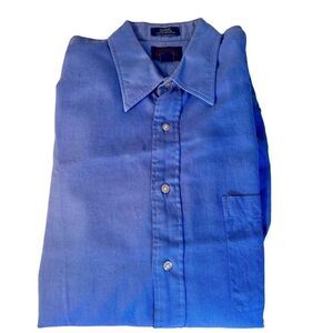 Allen Solly Men's Dress Shirt Size 15.5 32-33 Blue Cotton Somerset